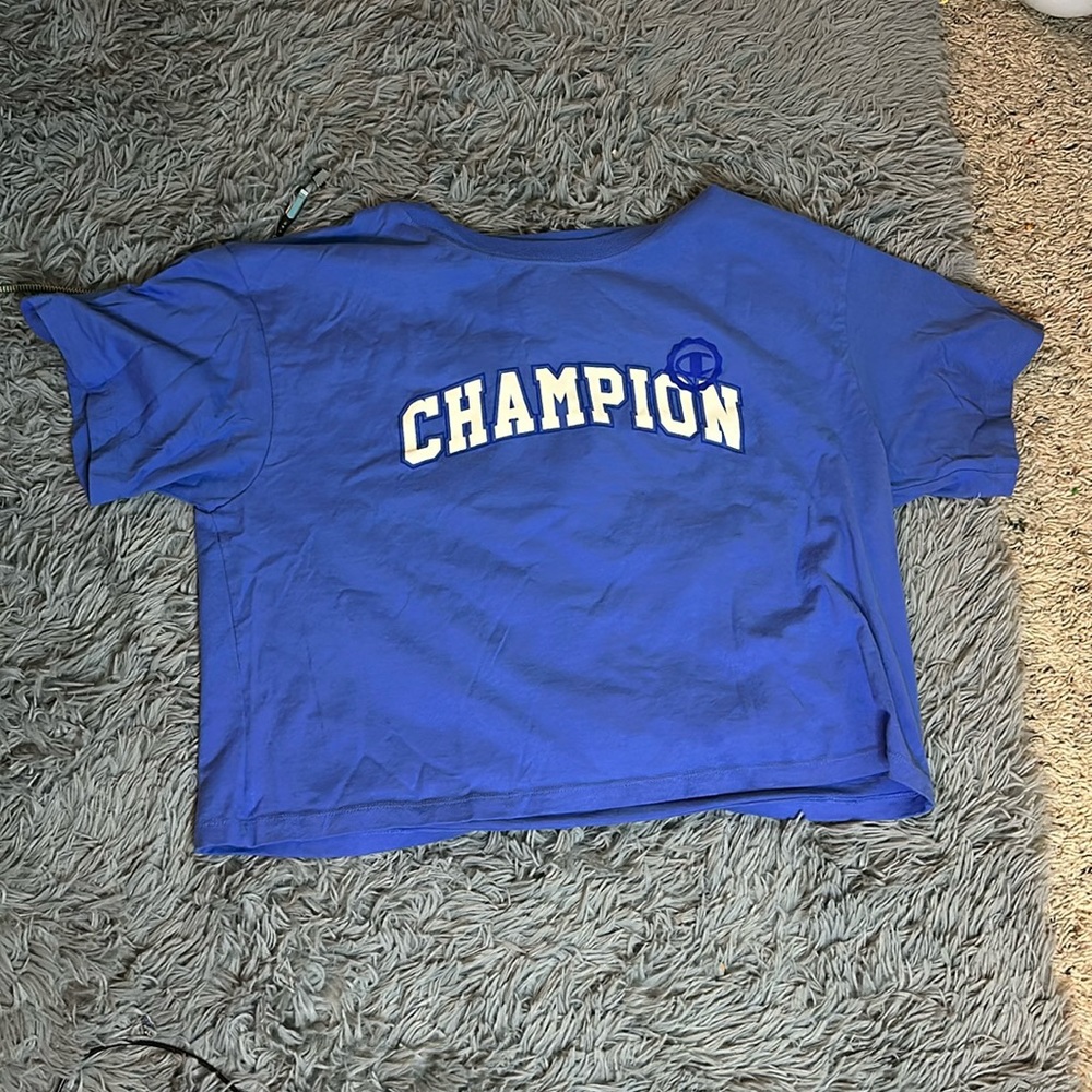 Blue Champion Crop Top